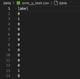 SVM Y Test Labels